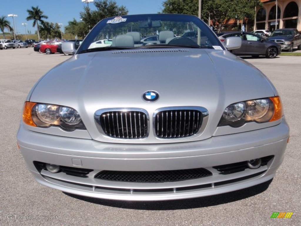 2002 3 Series 325i Convertible - Titanium Silver Metallic / Grey photo #16