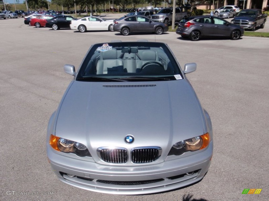 2002 3 Series 325i Convertible - Titanium Silver Metallic / Grey photo #17