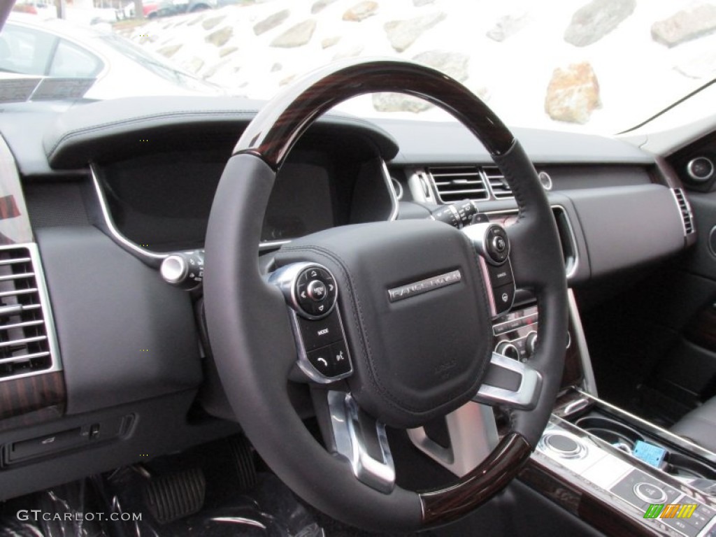 2014 Land Rover Range Rover HSE Ebony/Ebony Steering Wheel Photo #99114748