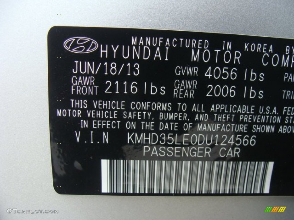 2013 Elantra GT - Silver / Black photo #30