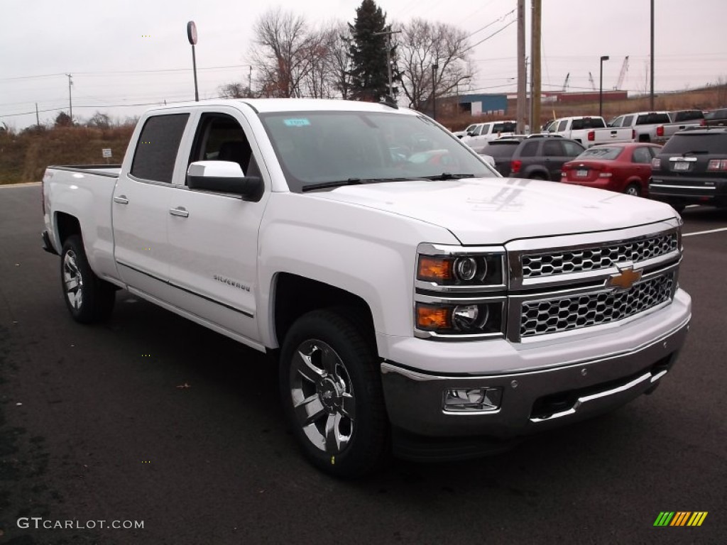 Summit White 2015 Chevrolet Silverado 1500 LTZ Crew Cab 4x4 Exterior Photo #99117766