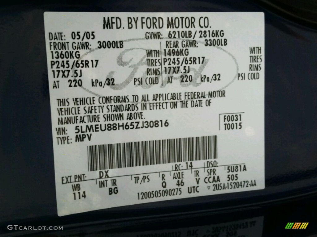 2005 Aviator Luxury AWD - Dark Blue Pearl Metallic / Dove Grey photo #35