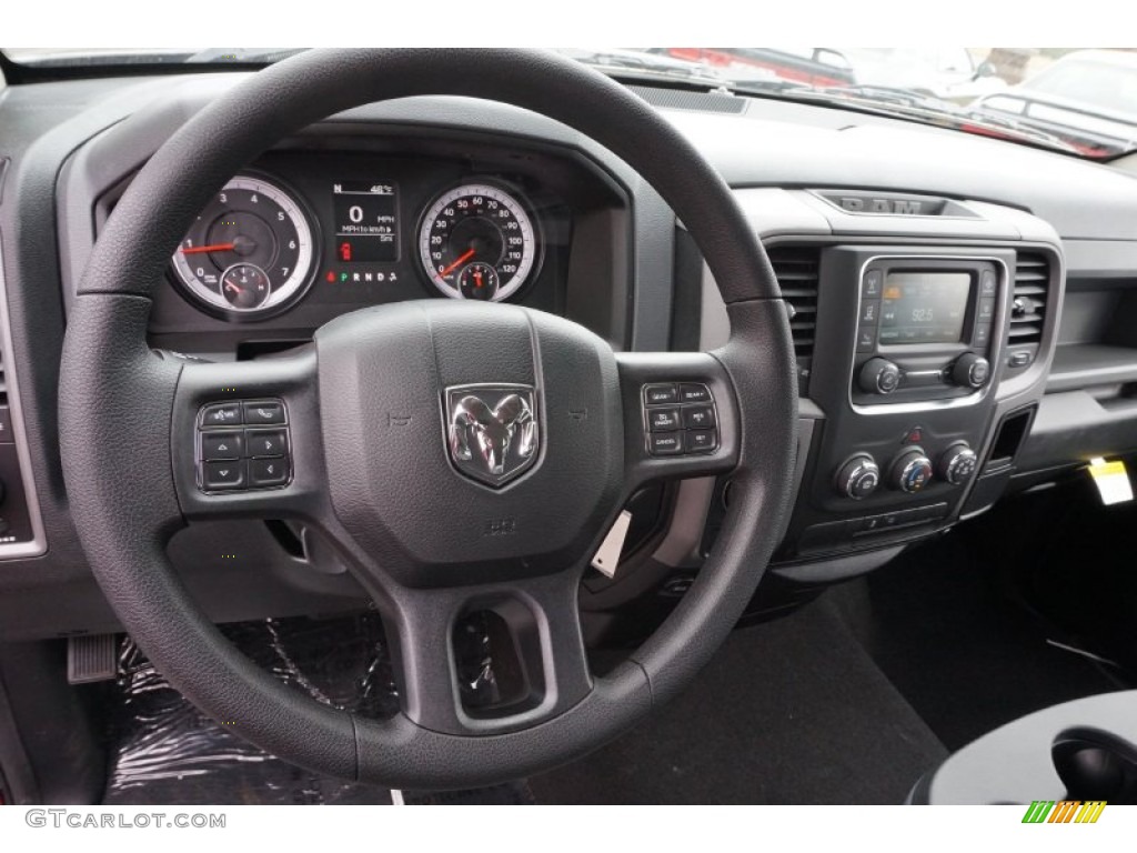 2015 Ram 1500 Express Quad Cab Black/Diesel Gray Steering Wheel Photo #99133276