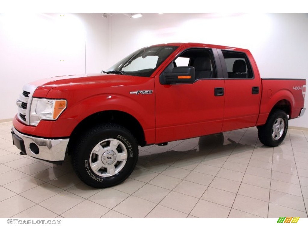 2014 F150 XLT SuperCrew 4x4 - Vermillion Red / Steel Grey photo #3