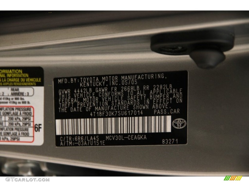 2005 Camry XLE V6 - Mineral Green Opalescent / Taupe photo #19