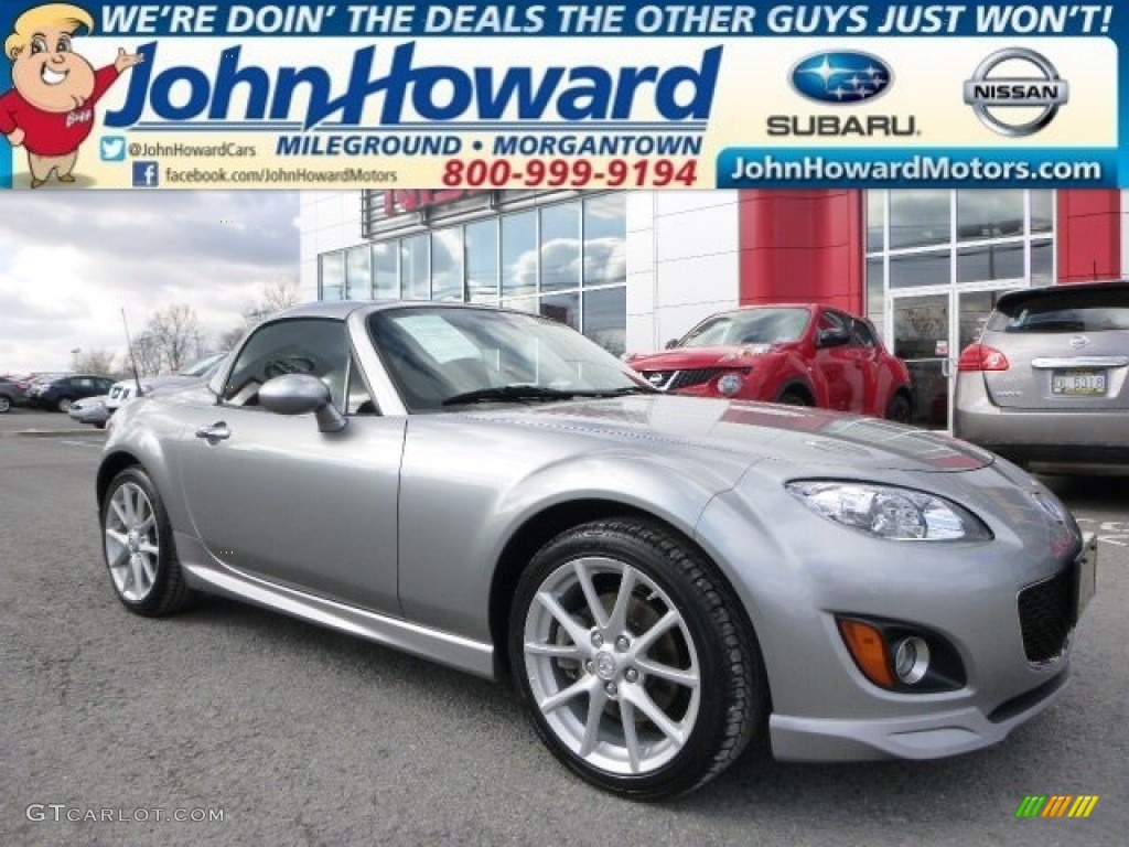 2011 MX-5 Miata Grand Touring Roadster - Liquid Silver Metallic / Black photo #1