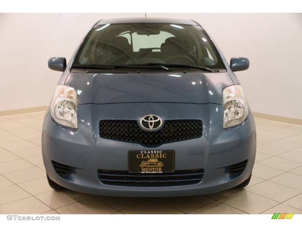 2007 Yaris 3 Door Liftback - Bayou Blue Metallic / Dark Charcoal photo #2