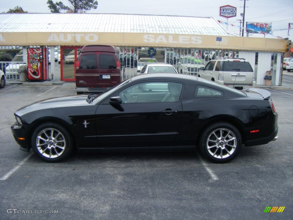 2011 Mustang V6 Premium Coupe - Ebony Black / Stone photo #2