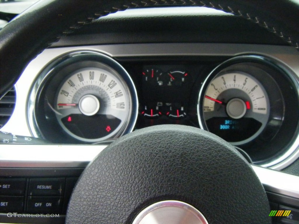 2011 Mustang V6 Premium Coupe - Ebony Black / Stone photo #9