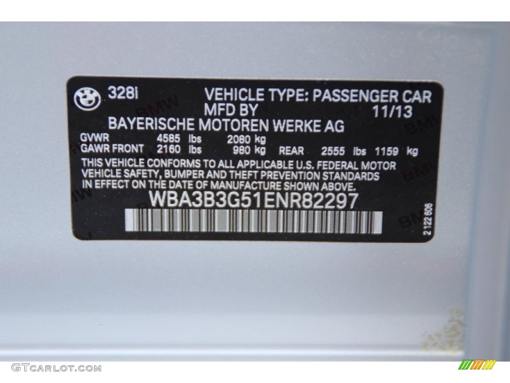 2014 3 Series 328i xDrive Sedan - Glacier Silver Metallic / Black photo #35