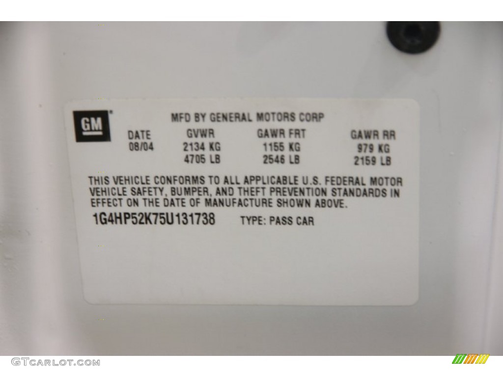 2005 LeSabre Custom - White Opal / Graphite photo #14