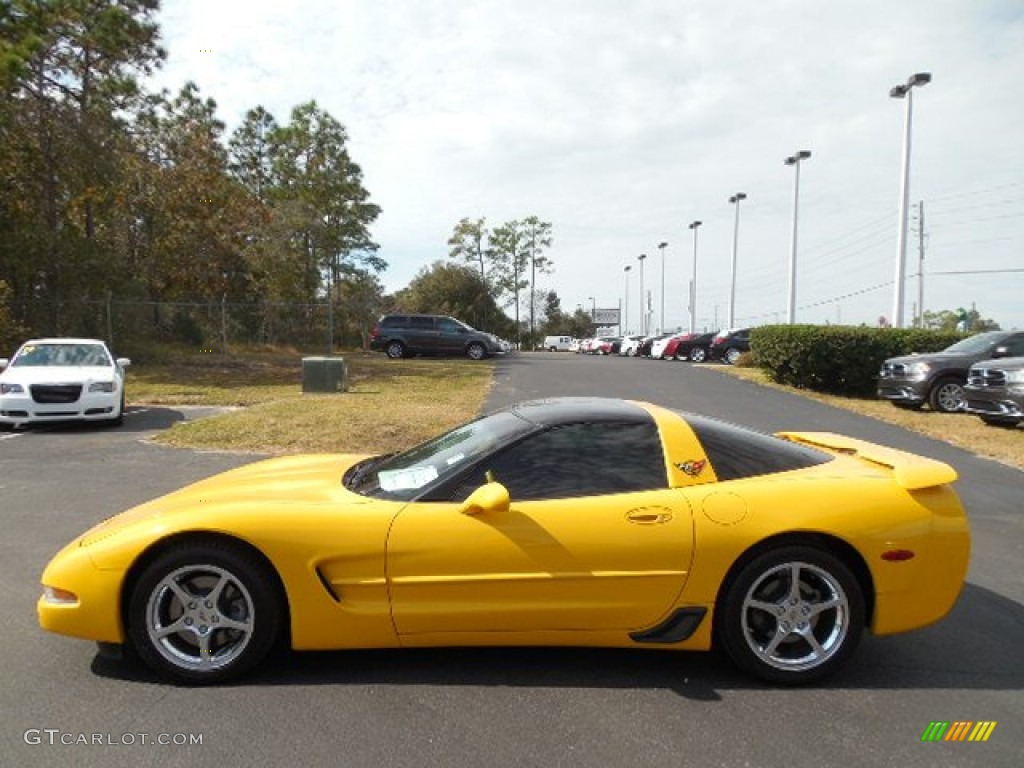 2002 Corvette Coupe - Millenium Yellow / Black photo #2