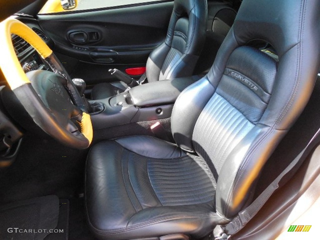 2002 Corvette Coupe - Millenium Yellow / Black photo #4