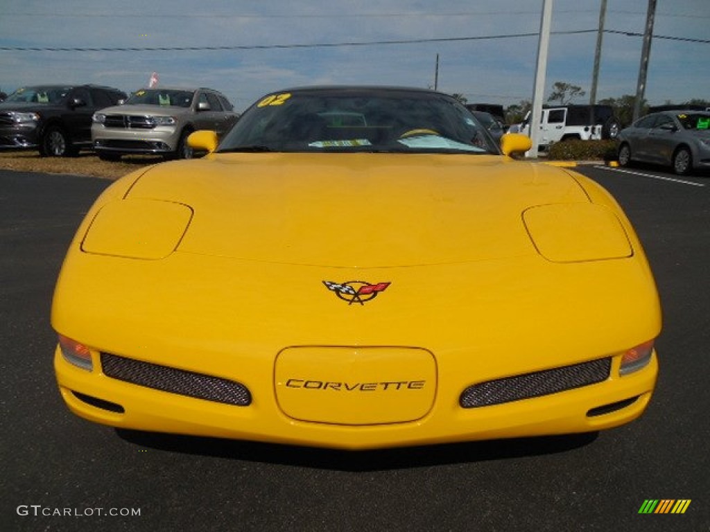 2002 Corvette Coupe - Millenium Yellow / Black photo #12