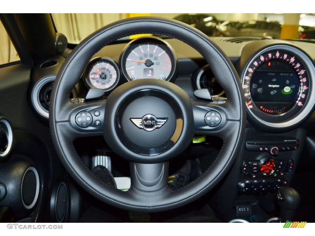 2015 Mini Roadster Cooper S Carbon Black Steering Wheel Photo #99166654