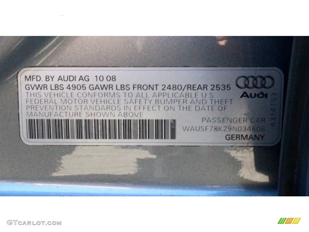 2009 A4 2.0T Premium quattro Sedan - Quartz Grey Metallic / Black photo #36