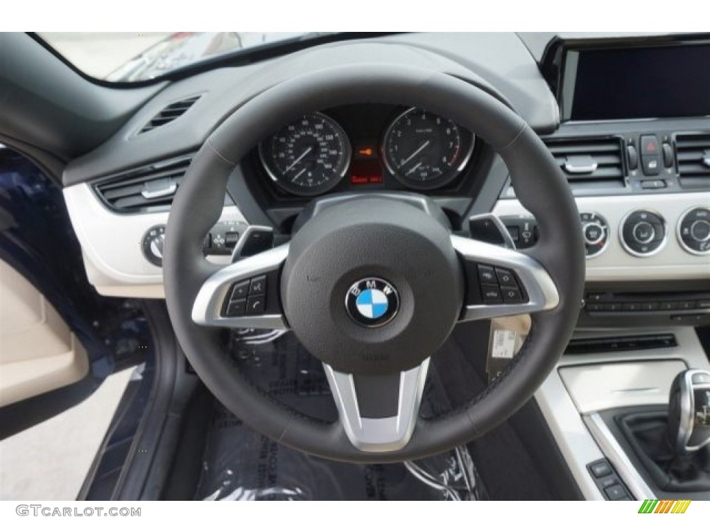 2015 BMW Z4 sDrive28i Canberra Beige Steering Wheel Photo #99170641