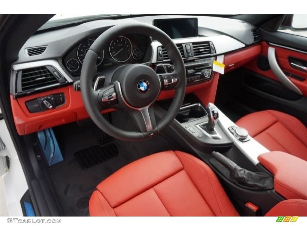 Coral Red/Black Highlight Interior 2015 BMW 4 Series 428i Gran Coupe Photo #99170920
