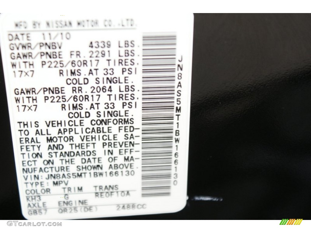 2011 Rogue SV - Black Amethyst / Gray photo #43