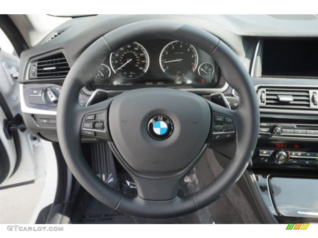 2015 BMW 5 Series 550i Sedan Black Steering Wheel Photo #99173950