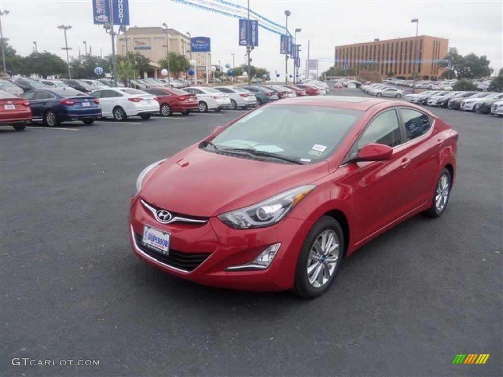 2015 Elantra SE Sedan - Geranium Red / Black photo #1