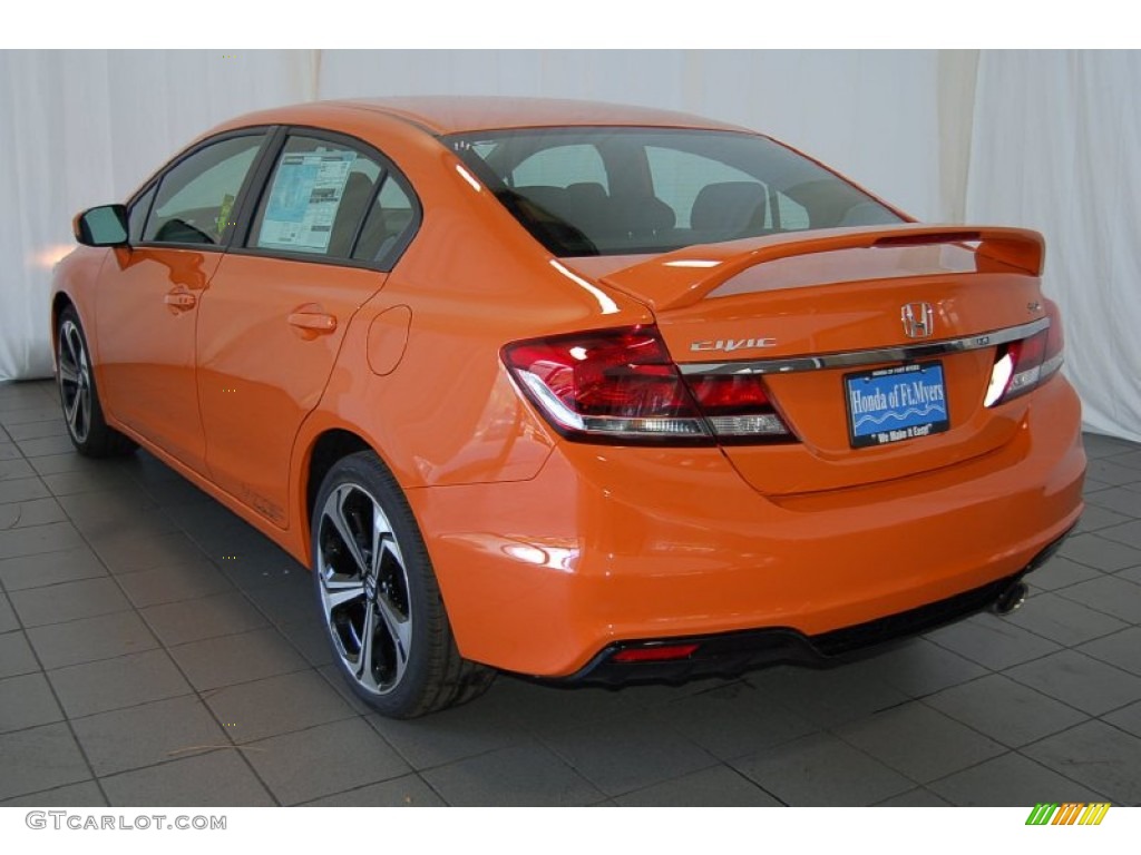 2015 Civic Si Coupe - Orange Fire Pearl / Si Black/Red photo #7