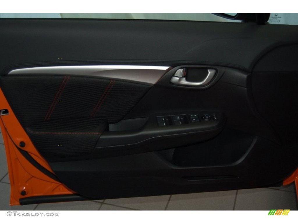 2015 Civic Si Coupe - Orange Fire Pearl / Si Black/Red photo #9