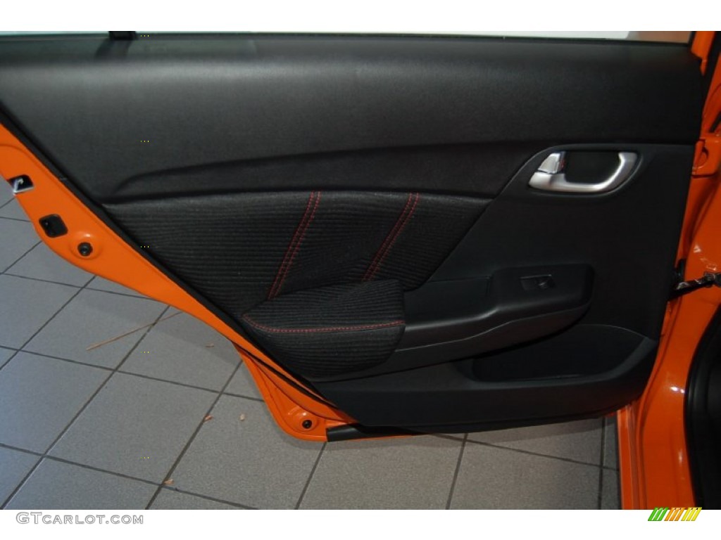 2015 Civic Si Coupe - Orange Fire Pearl / Si Black/Red photo #19