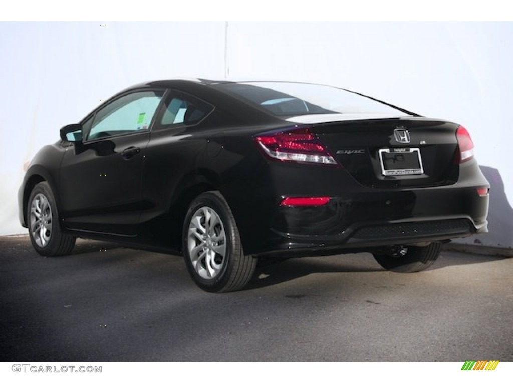 2015 Civic LX Coupe - Crystal Black Pearl / Gray photo #2