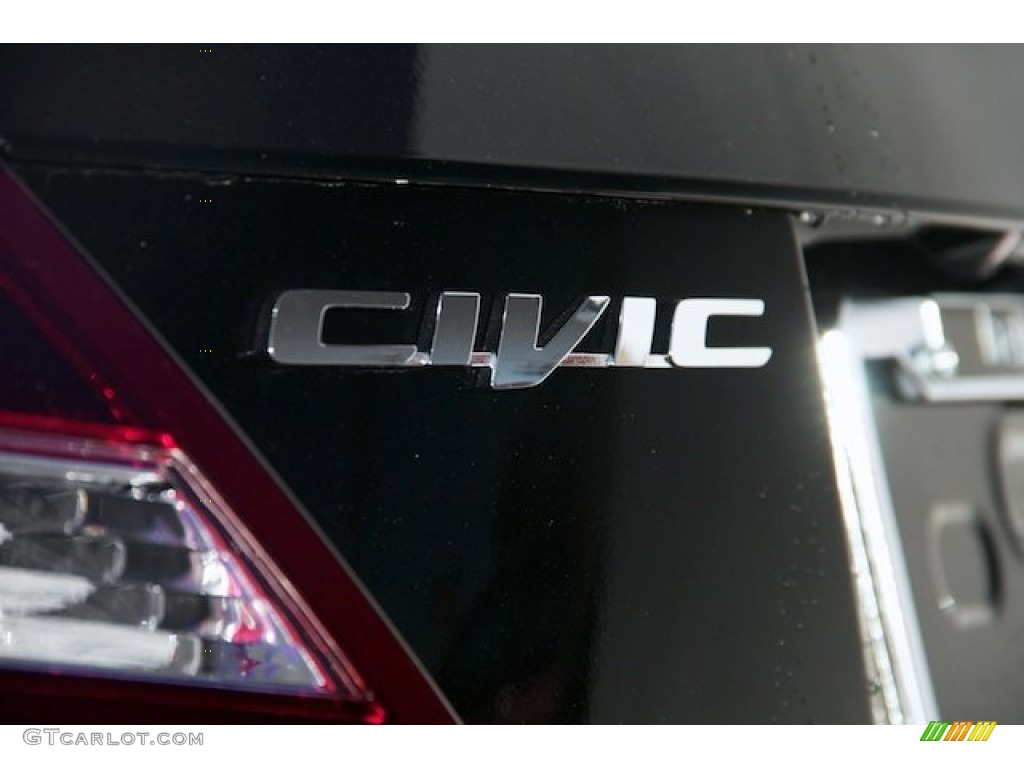2015 Civic LX Coupe - Crystal Black Pearl / Gray photo #3
