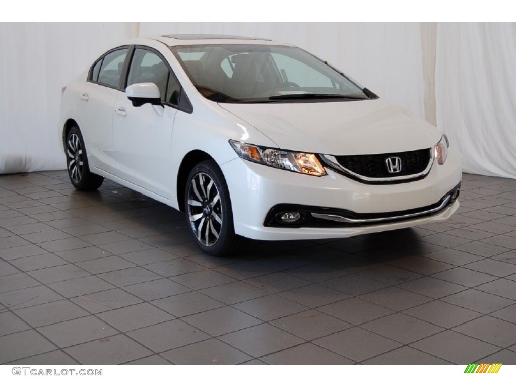 2015 Civic EX-L Sedan - White Orchid Pearl / Black photo #1