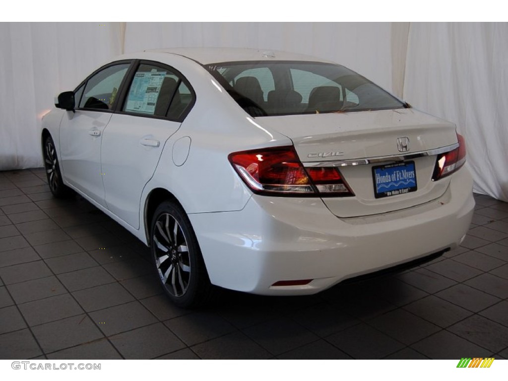 2015 Civic EX-L Sedan - White Orchid Pearl / Black photo #9