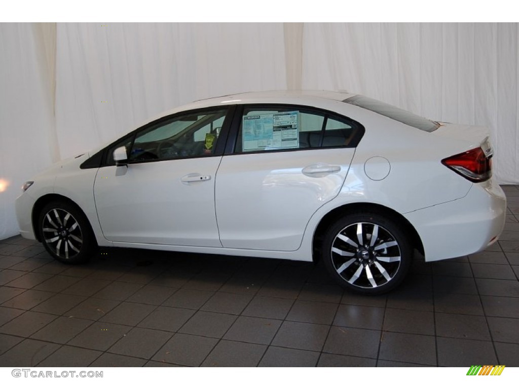 2015 Civic EX-L Sedan - White Orchid Pearl / Black photo #10