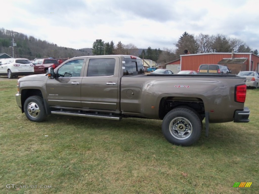 Brownstone Metallic 2015 Chevrolet Silverado 3500HD LTZ Crew Cab 4x4 Exterior Photo #99179344