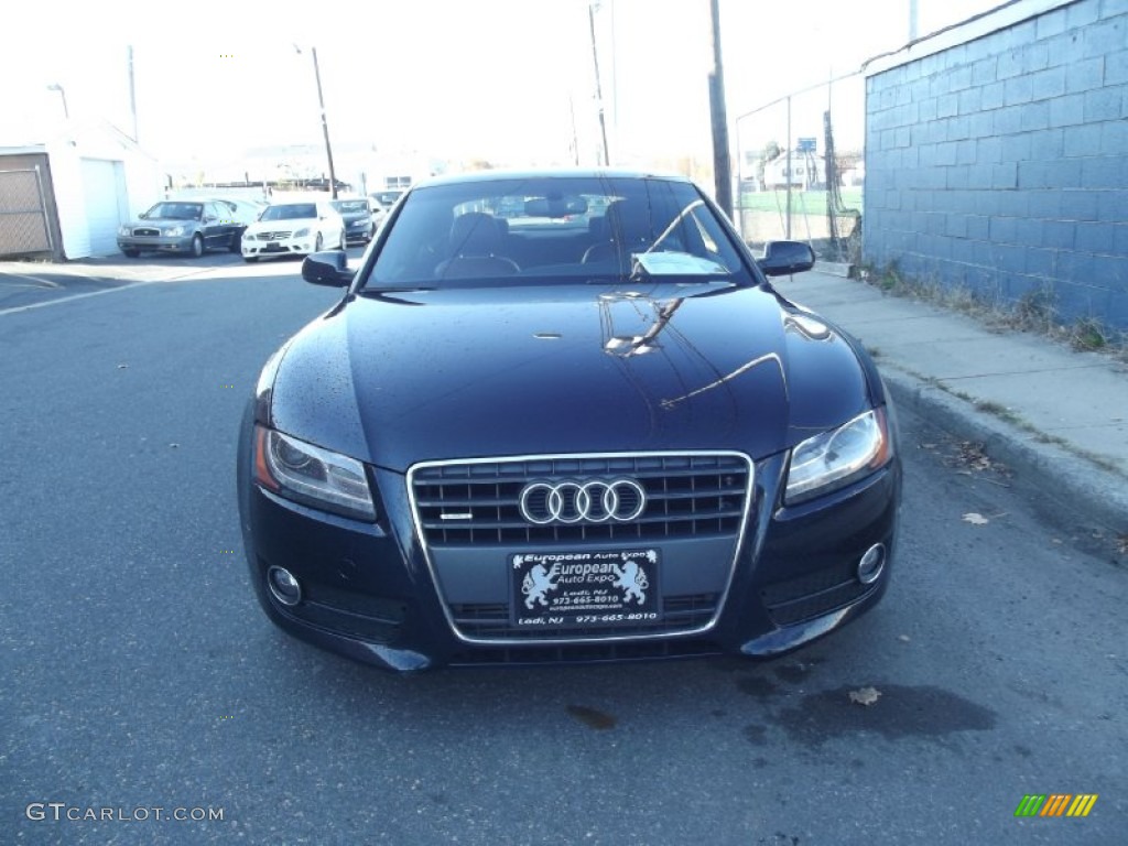 2011 A5 2.0T quattro Coupe - Deep Sea Blue Pearl Effect / Cinnamon Brown photo #5