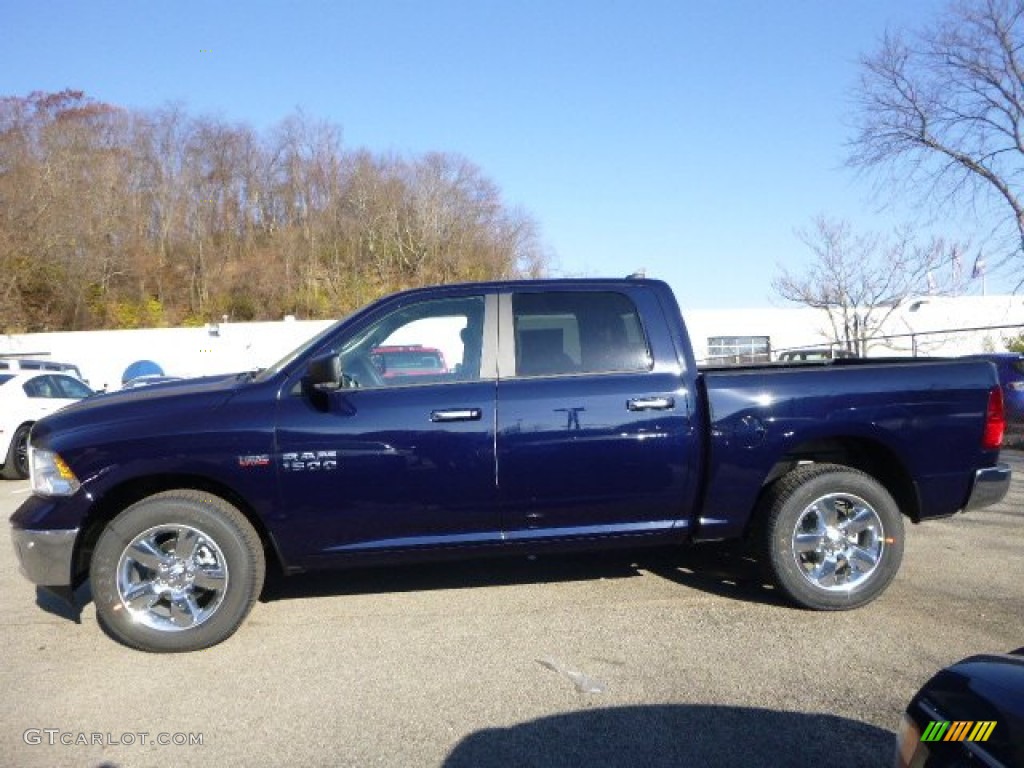 True Blue Pearl 2015 Ram 1500 Big Horn Crew Cab 4x4 Exterior Photo #99192658
