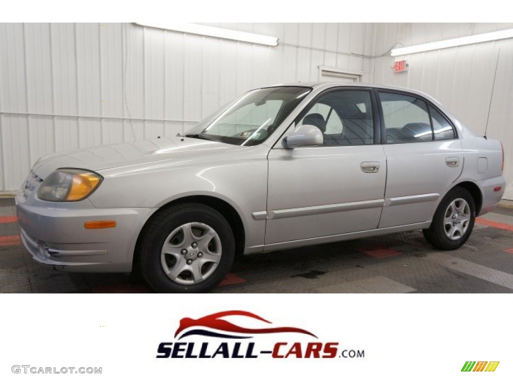 2003 Accent GL Sedan - Silver Mist Metallic / Gray photo #1