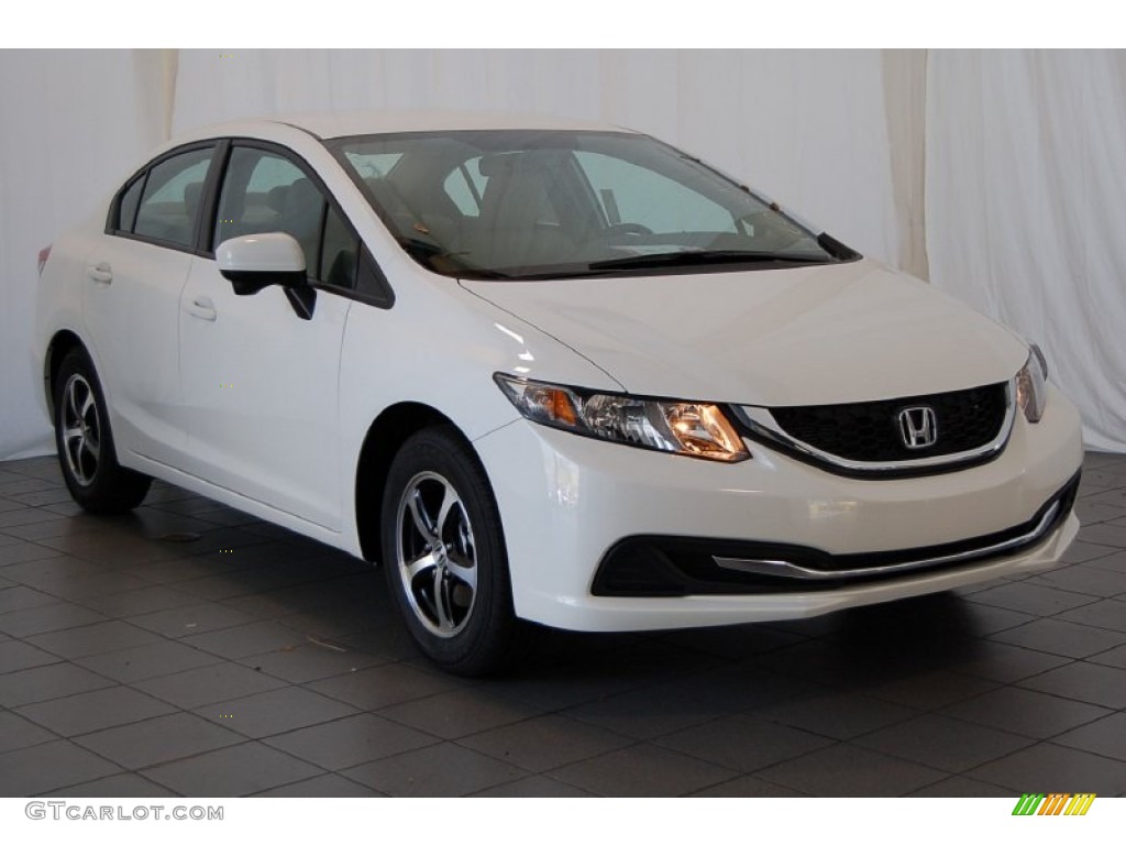 2015 Civic SE Sedan - White Orchid Pearl / Beige photo #2