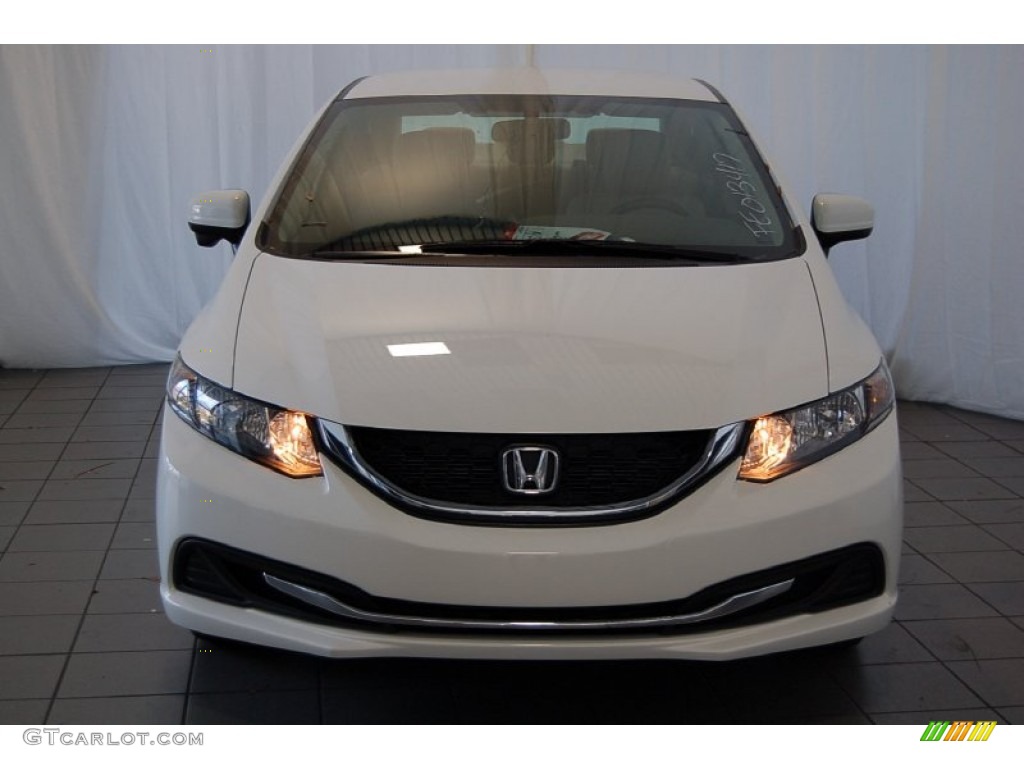 2015 Civic SE Sedan - White Orchid Pearl / Beige photo #3