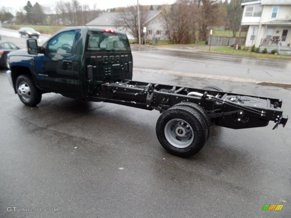 Rainforest Green Metallic 2015 Chevrolet Silverado 3500HD WT Regular Cab 4x4 Chassis Exterior Photo #99213207