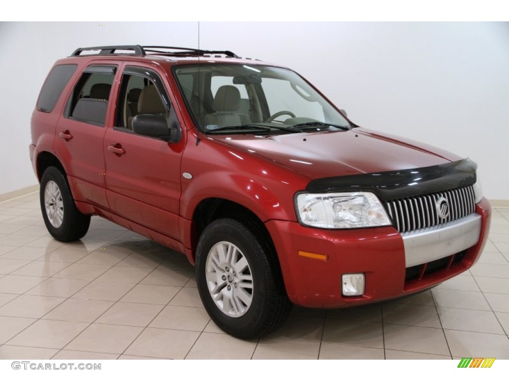 2007 Mariner Luxury 4WD - Vivid Red Metallic / Black/Light Parchment photo #1
