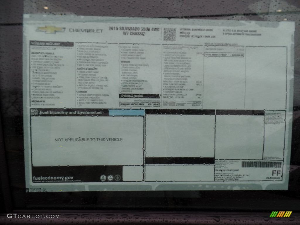 2015 Chevrolet Silverado 3500HD WT Regular Cab 4x4 Chassis Window Sticker Photo #99213318