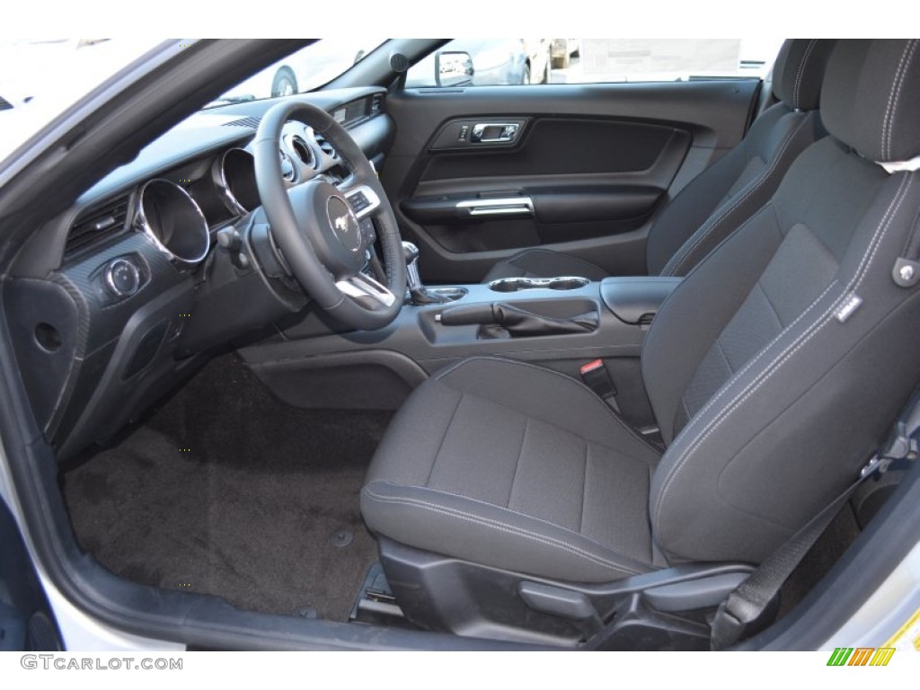 Ebony Interior 2015 Ford Mustang V6 Coupe Photo #99218830