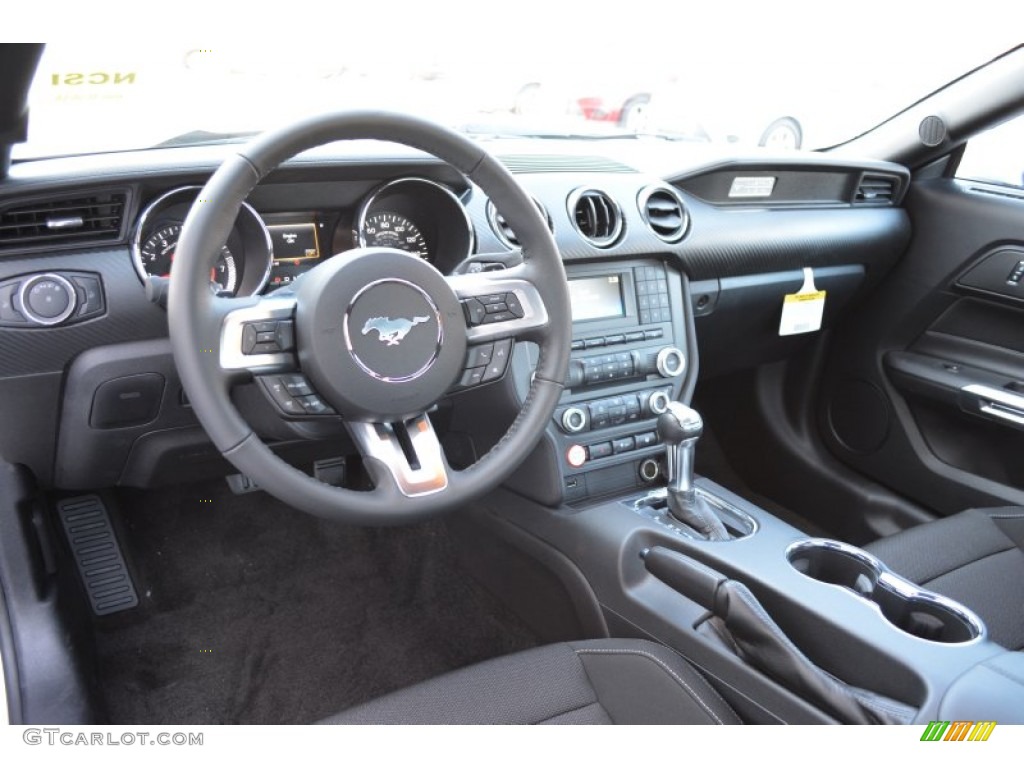 Ebony Interior 2015 Ford Mustang V6 Coupe Photo #99218854