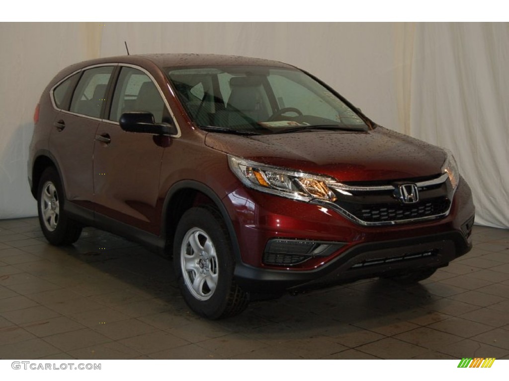 2015 CR-V LX - Basque Red Pearl II / Gray photo #2