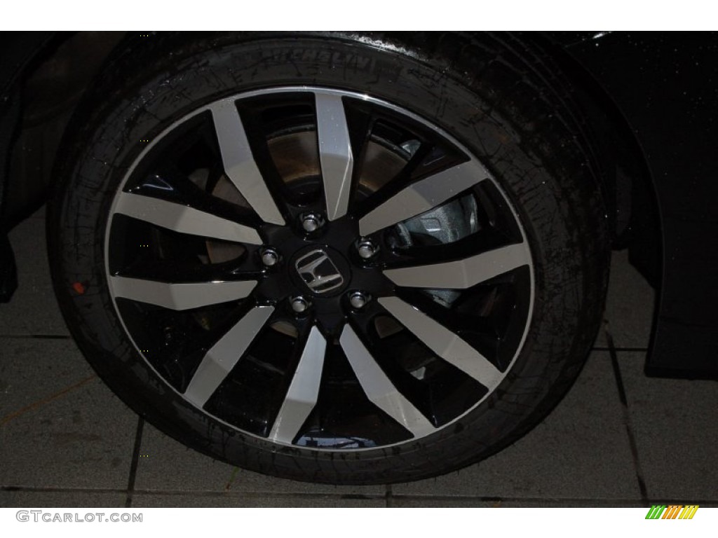 2015 Civic EX-L Sedan - Crystal Black Pearl / Gray photo #4