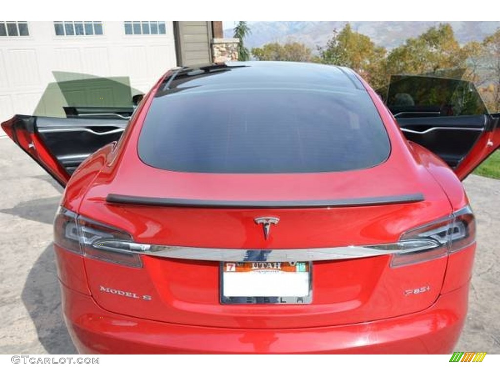 2013 Model S P85 Performance - Red Tesla Multi-Coat / Black photo #12