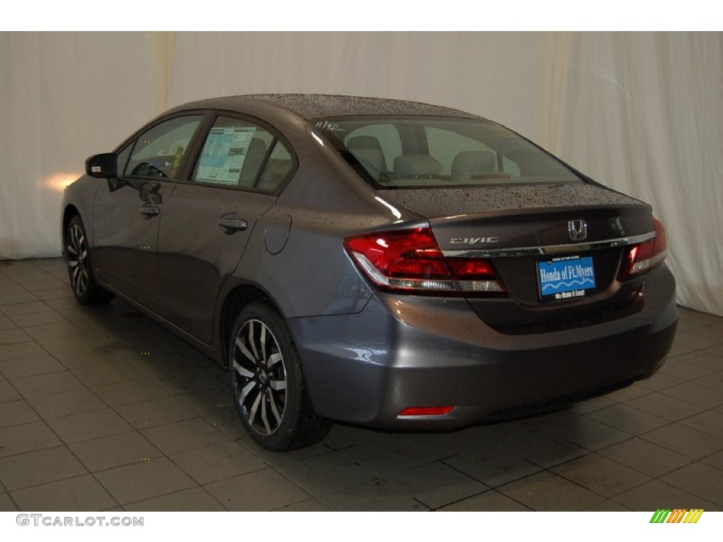 2015 Civic EX-L Sedan - Modern Steel Metallic / Gray photo #9