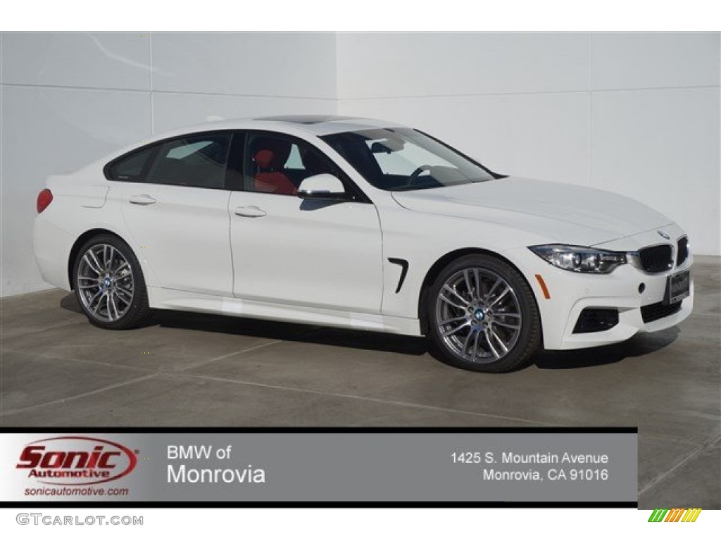 2015 4 Series 428i Gran Coupe - Alpine White / Coral Red/Black Highlight photo #1