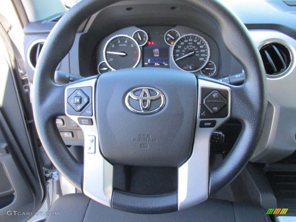 2015 Toyota Tundra SR5 CrewMax Black Steering Wheel Photo #99232913